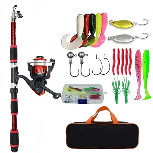Telescopic fishing rod set - rod,